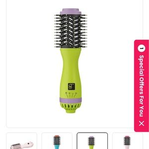 Green and Purple Round Hot Air Brush - Women Hair Tool